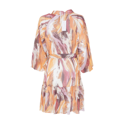 Orange Print Midi Dress