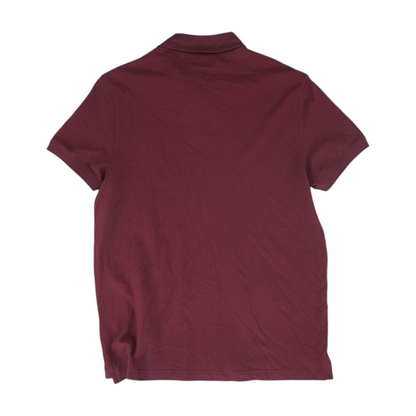 Burgundy Solid Short Sleeve Polo
