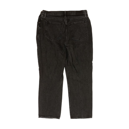 Black High Rise Straight Leg Jeans