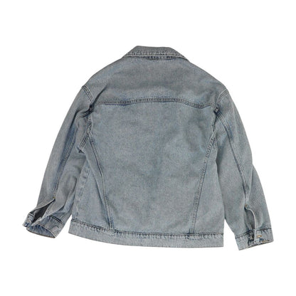 Blue Solid Denim Jacket