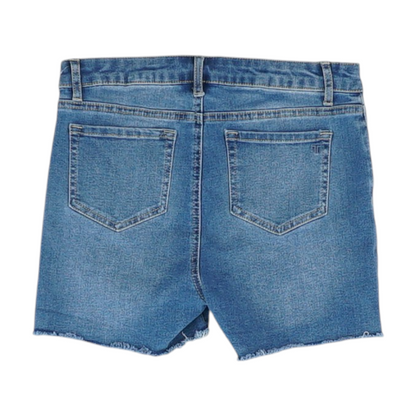 Blue Solid Denim Shorts