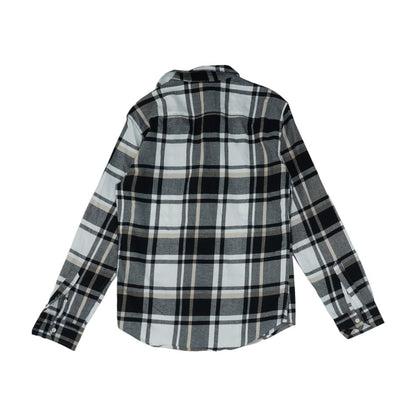 Black Plaid Long Sleeve Button Down