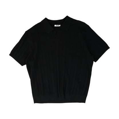 Black Solid Short Sleeve Polo