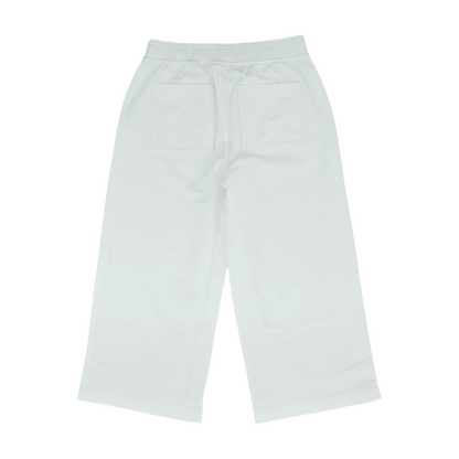 White Solid Chino Capris