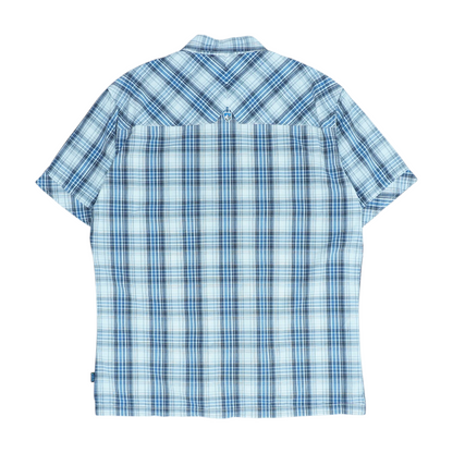 Gray Plaid Short Sleeve Button Down