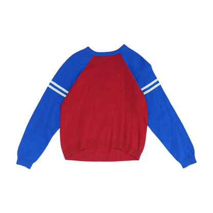 Vintage Red Color Block Pullover Sweater