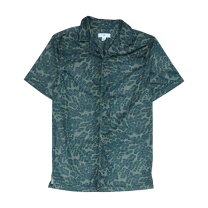 Green Camo Short Sleeve Button Down