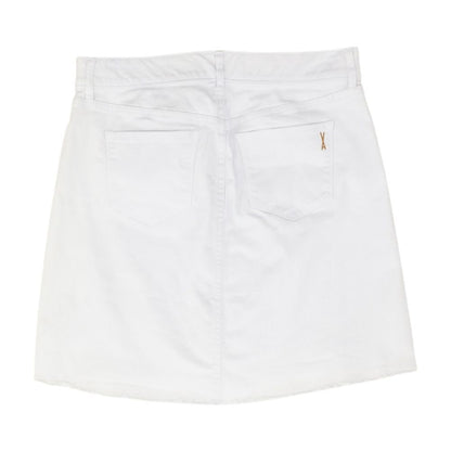 White Solid Mini Skirt
