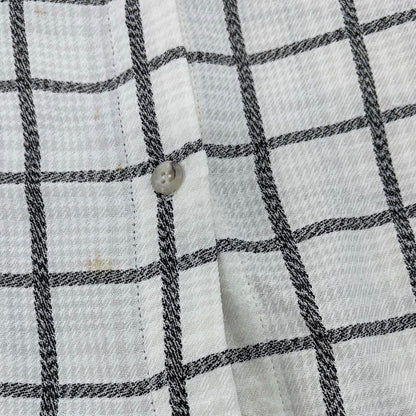 White Check Button Down