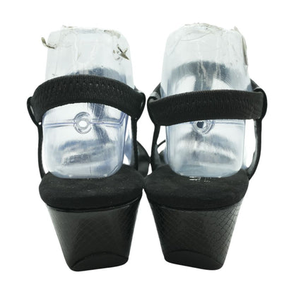Black Wedged Sandals