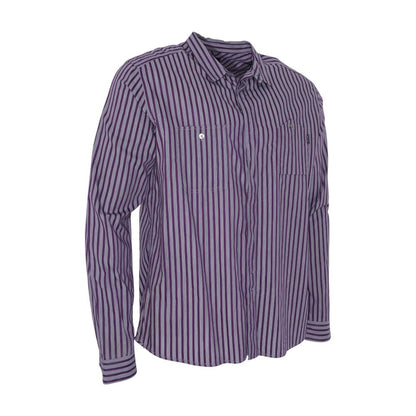 Gray Striped Long Sleeve Button Down