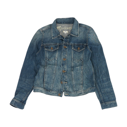 Blue Solid Denim Jacket