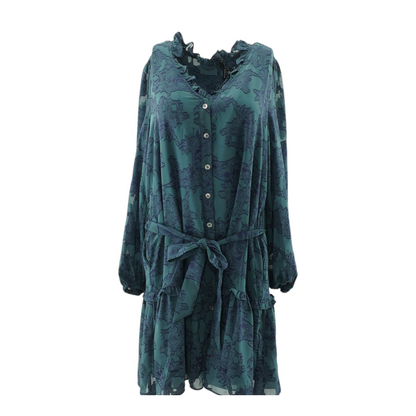 Teal Floral Mini Dress