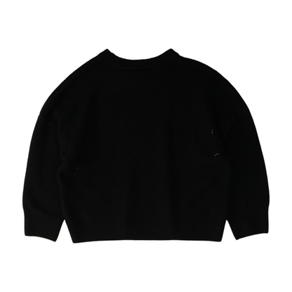 Black Floral Pullover Sweater