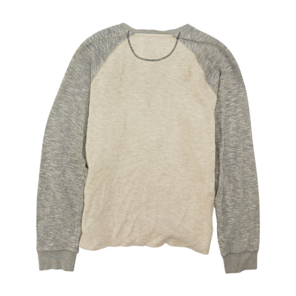 Cream Color Block Henley T-Shirt