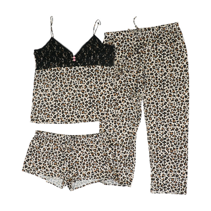 Tan Animal Print Pajama Set