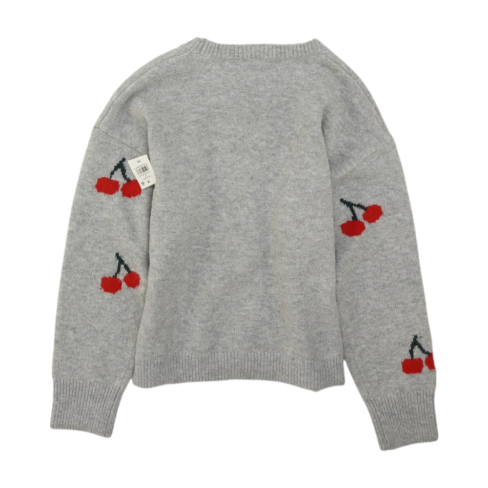 Gray Graphic Pullover Sweater