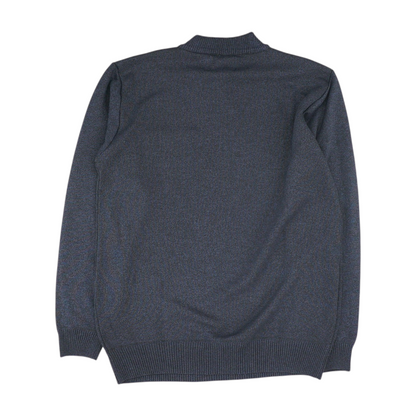 Navy Solid 1/4 Zip Sweater
