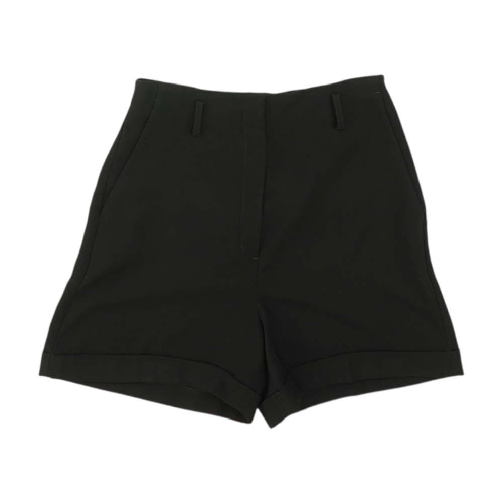 Black Solid Casual Shorts
