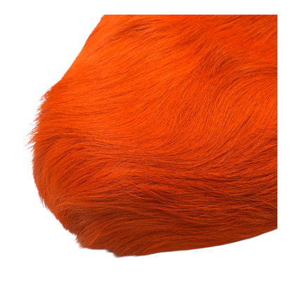 Orange Long Hair Calfskin Fussbett Sabot