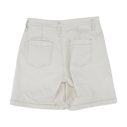 Ivory Solid Denim Shorts