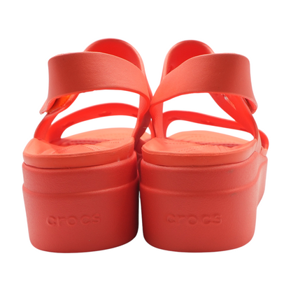 Red Wedged Sandals