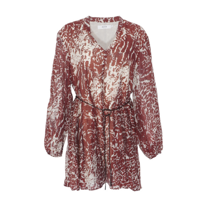 Brown Print Mini Dress