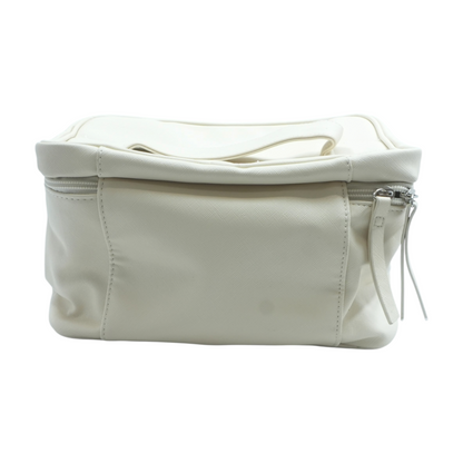 Beige Solid Makeup Bag