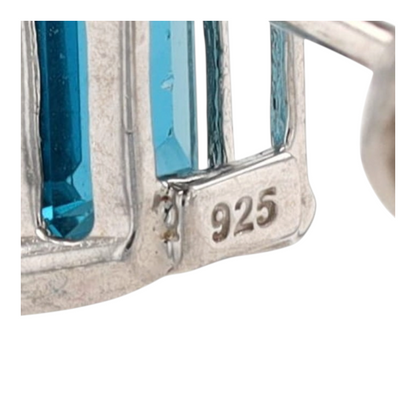 2 1/3 ctw Sterling Silver London Blue Topaz Stud Earrings