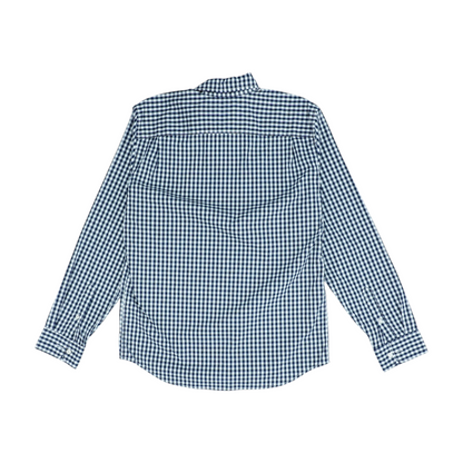 Navy Check Long Sleeve Button Down