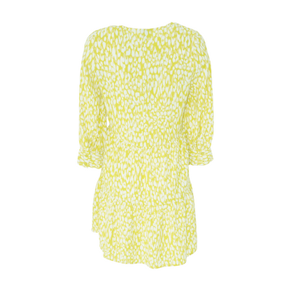Yellow Animal Print Mini Dress