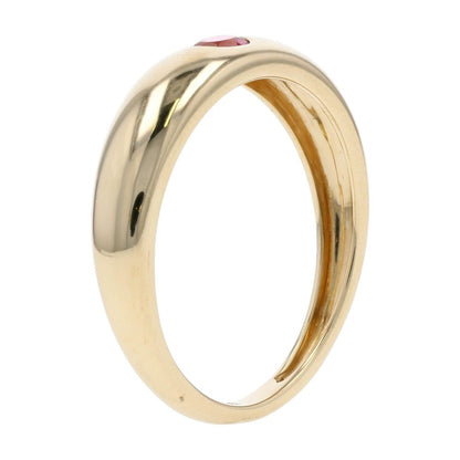 1/10 Ct 14K Gold Flush Set Round Tourmaline Stackable Ring