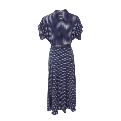 Navy Polka Dot Midi Dress