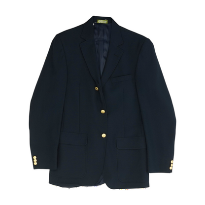 Navy Long Solid Sport Coat
