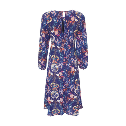 Navy Floral Midi Dress