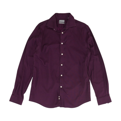 Deep Purple Solid Long Sleeve Button Down