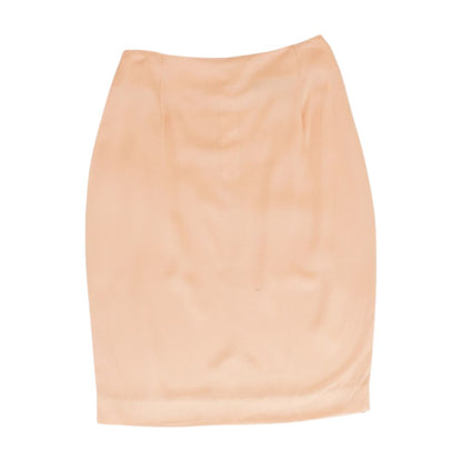 Pink Solid Midi Skirt