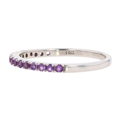 1/4 ctw 10K White Gold Amethyst Band Ring