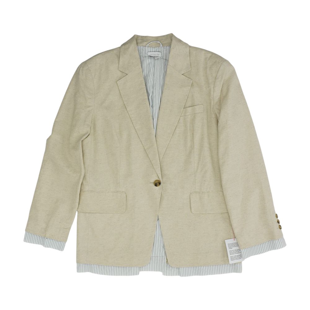 Beige Solid Blazer
