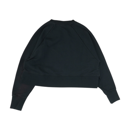 Black Solid Sweatshirt Pullover