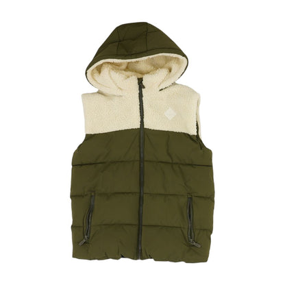 Green Color Block Puffer Vest