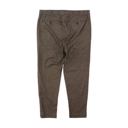 Brown Short Herringbone Regular Pants