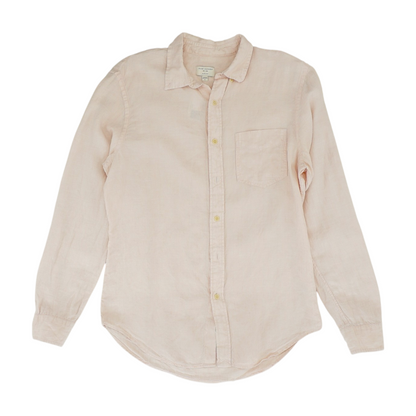 Pink Solid Long Sleeve Button Down