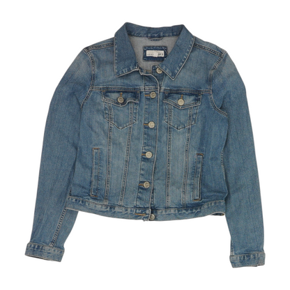 Blue Solid Denim Jacket