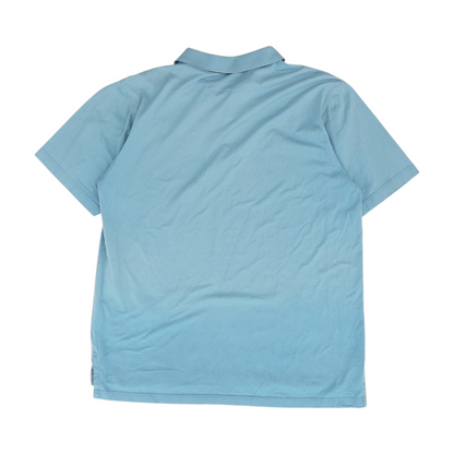 Blue Solid Short Sleeve Polo