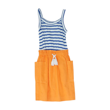 Orange Color Block Dress