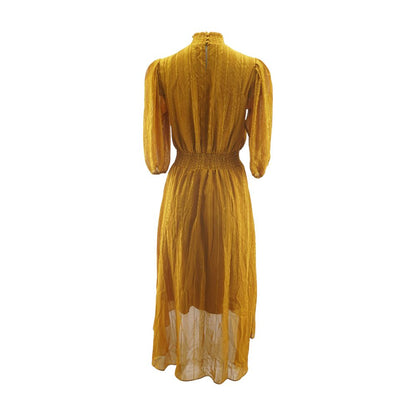 Orange Striped Midi Dress