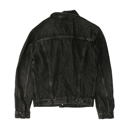 Black Solid Denim Jacket