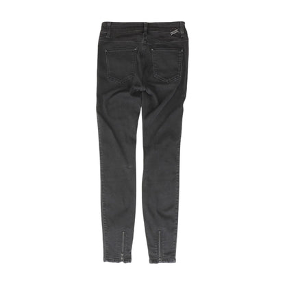 Black Solid High Rise Skinny Leg Jeans