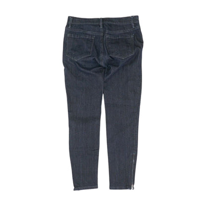 Blue Solid Skinny Leg Jeans